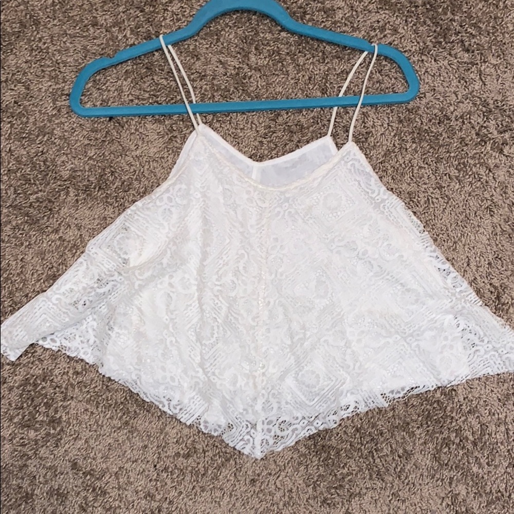 White laced crop top